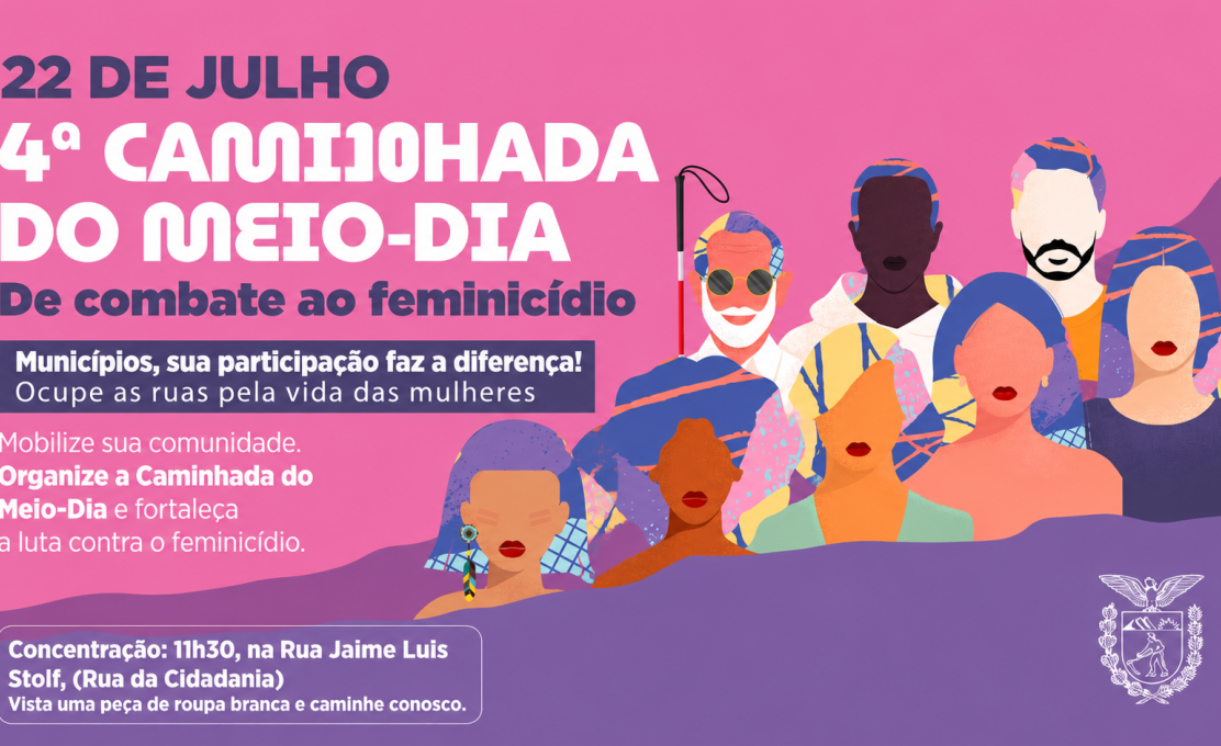 Secretaria da Mulher promoverá 4ª Caminhada do Meio-Dia para conscientização e combate ao feminicídio