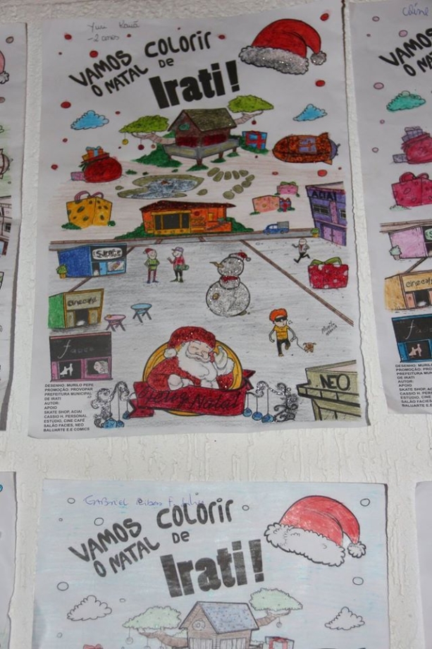 Prêmios da campanha Vamos Colorir o Natal de Irati estão disponíveis na Secretaria de Comunicação