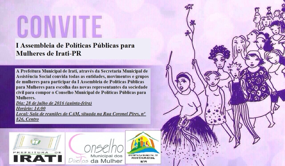 I Assembleia de Políticas Públicas para Mulheres será realizada na próxima quinta-feira, 28
