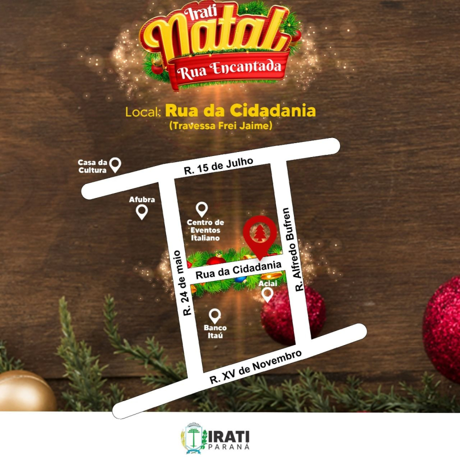 Todas as atrações do Natal de Irati acontecem na Rua da Cidadania este ano
