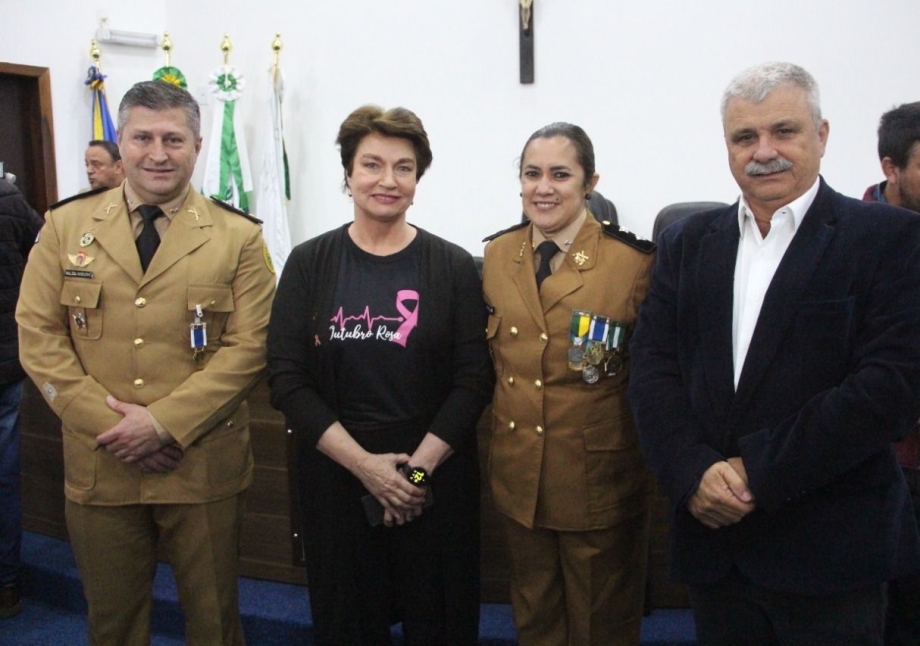 Prefeito Derbli e vice-prefeita Ieda participam de solenidade de 12 anos da 8ª CIPM