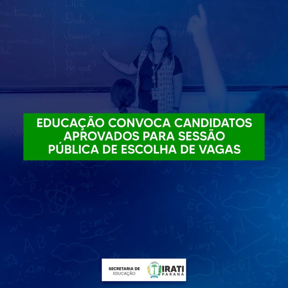 Educação convoca classificados no PSS para sessão pública de escolha de vagas