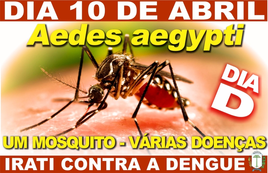 Dia 10 de abril será DIA “D” de combate ao Aedes e à Dengue