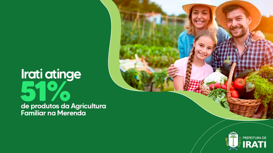 Irati atinge 51% de produtos da Agricultura Familiar na Merenda