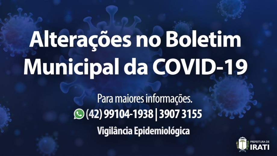 Alterações no Boletim Municipal da COVID-19