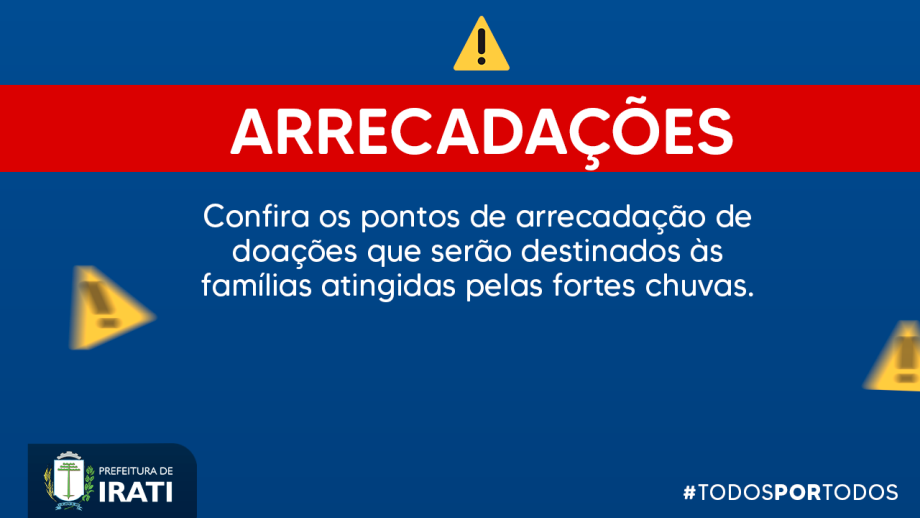 Município recebe doações para as famílias atingidas pelas fortes chuvas