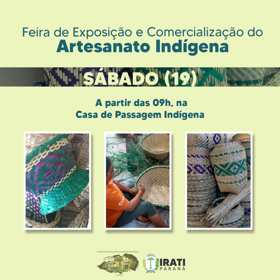 Feira de Exposição e Comercialização do Artesanato Indígena acontece neste sábado (19)