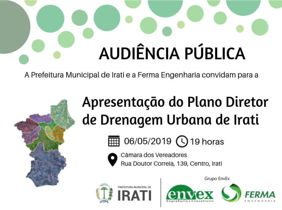 Audiência apresentará Plano de Drenagem em Irati dia 06/05