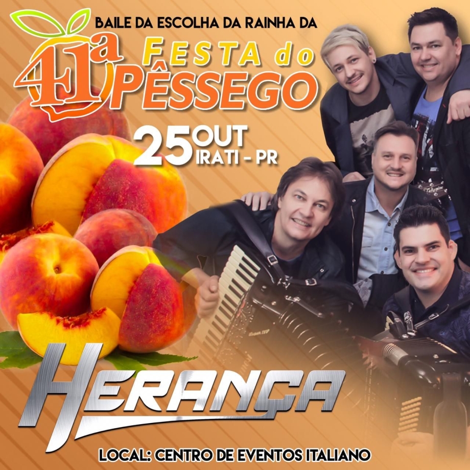 Baile para escolha da Rainha da Festa do Pêssego será dia 25/10