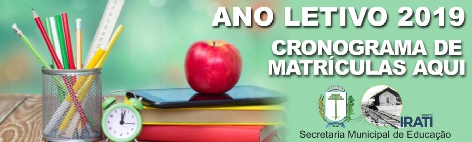 Matrículas para o ano letivo de 2019