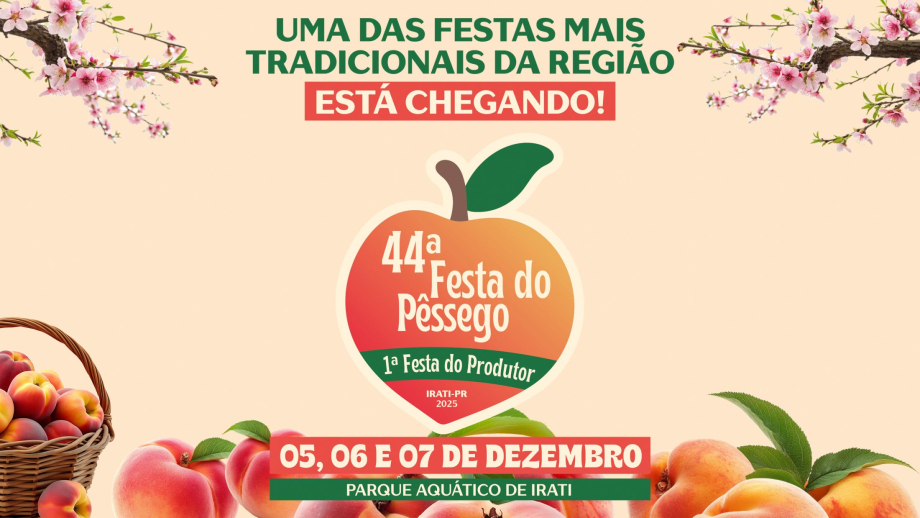 Festa do Pêssego começa nesta semana e celebra a produção local em sua 44ª edição 