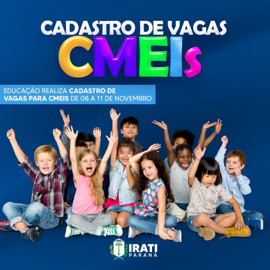 Educação realiza cadastro de vagas para CMEIs na próxima semana