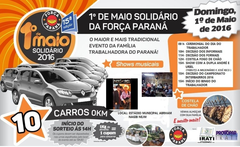 Primeiro de maio solidário faz parte da programação do Dia do Trabalhador