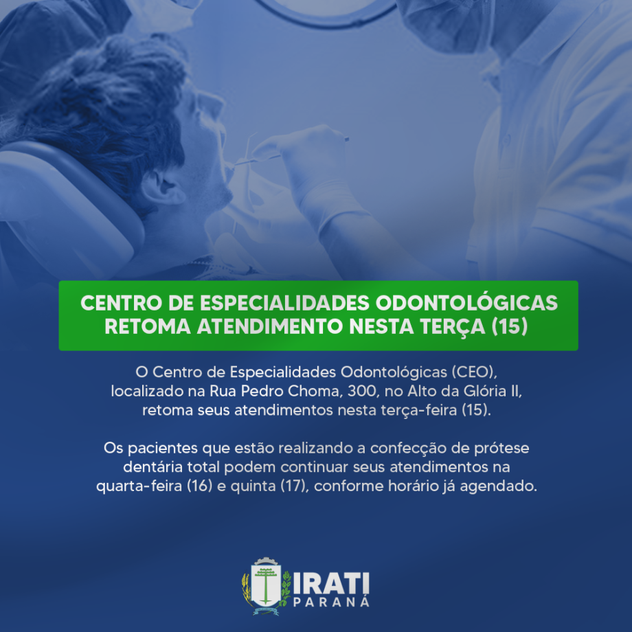 CEO retoma atendimento nesta terça (15)