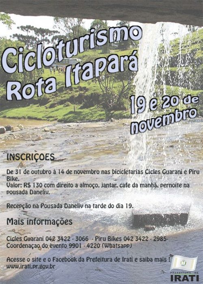 Inscrições para o Cicloturismo – Rota Itapará abrem nesta segunda-feira, 31