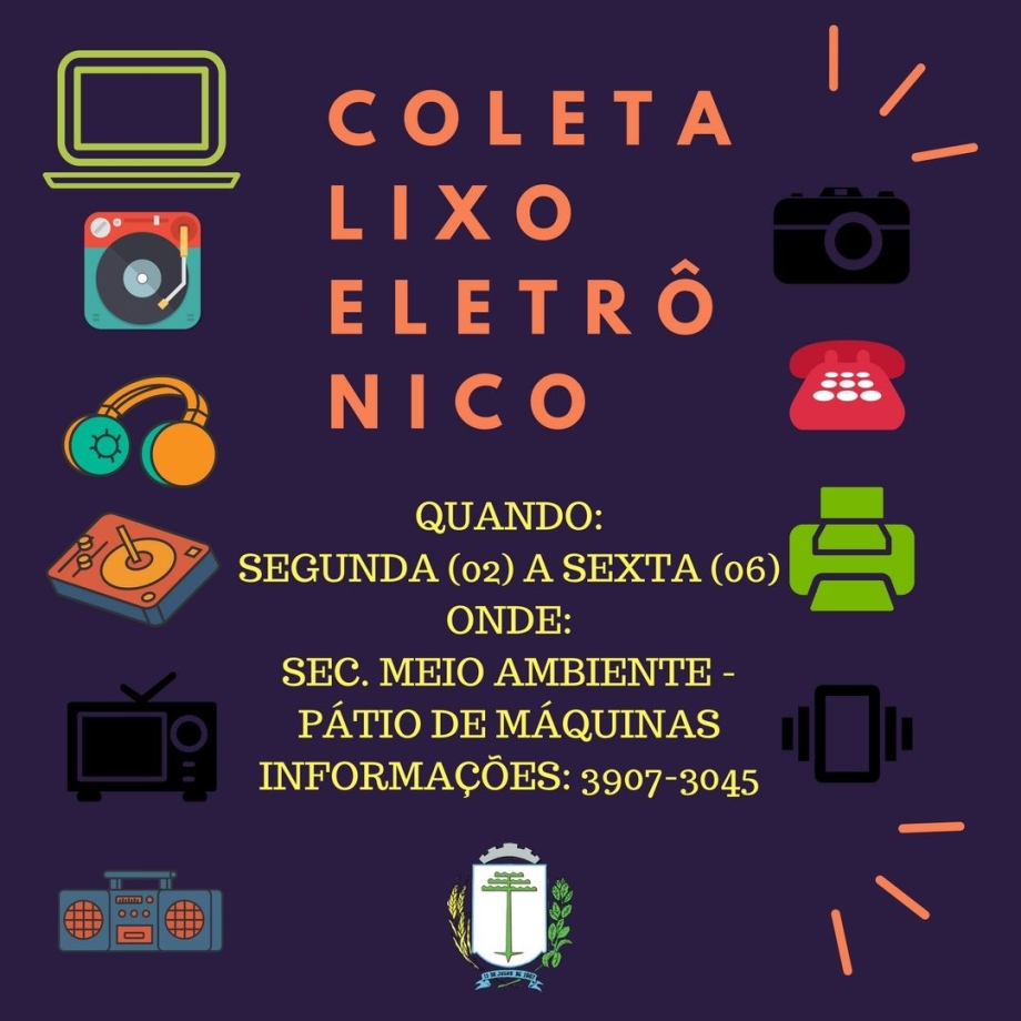  Coleta de lixo eletrônico nesta semana, do dia 02 a 06 de abril, em Irati 