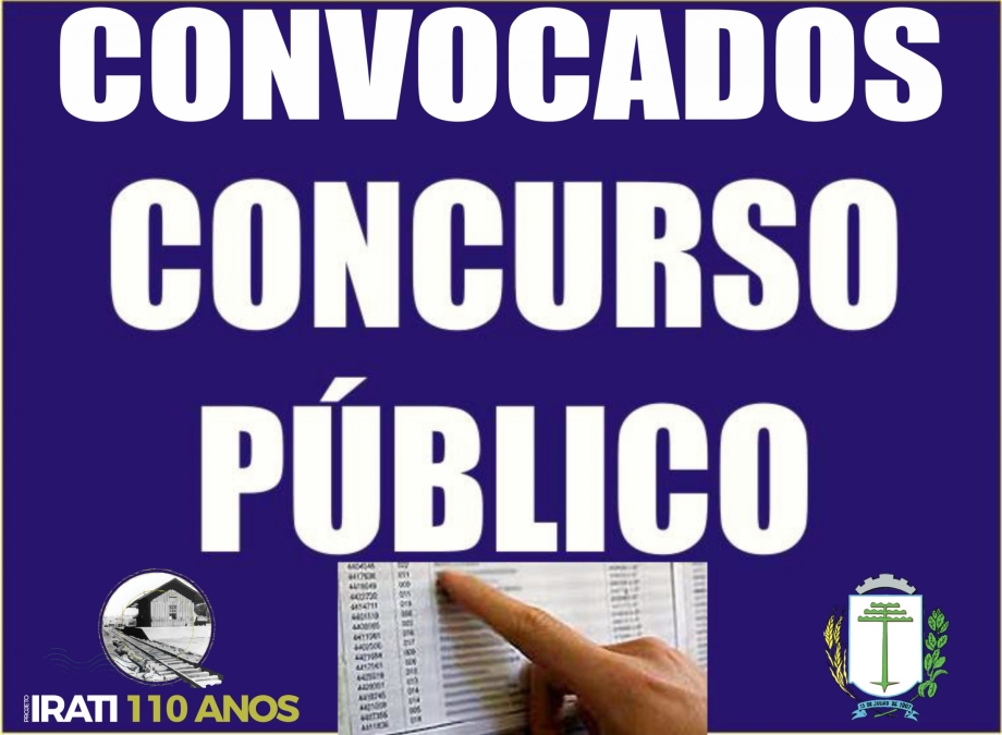 Prefeitura de Irati convoca aprovados em concurso público