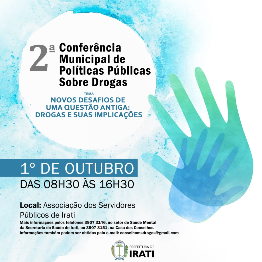 2ª Conferência de Políticas Públicas sobre Drogas será dia 01/10
