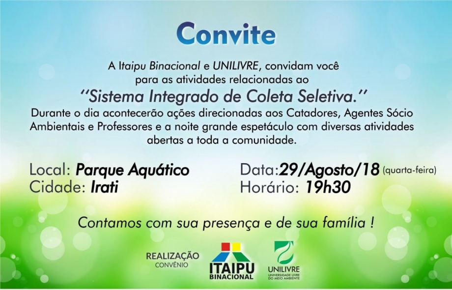 Conscientização sobre gerenciamento de resíduos sólidos será dia 29