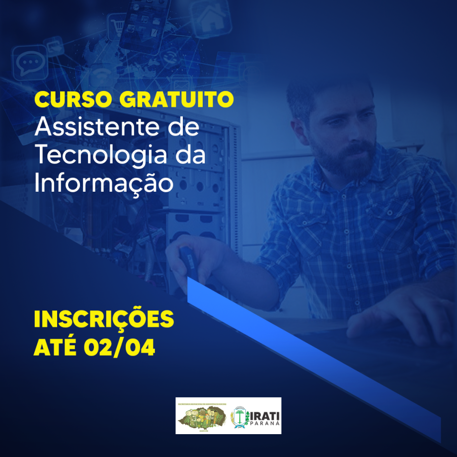 Curso gratuito de Assistente de Tecnologia da Informação