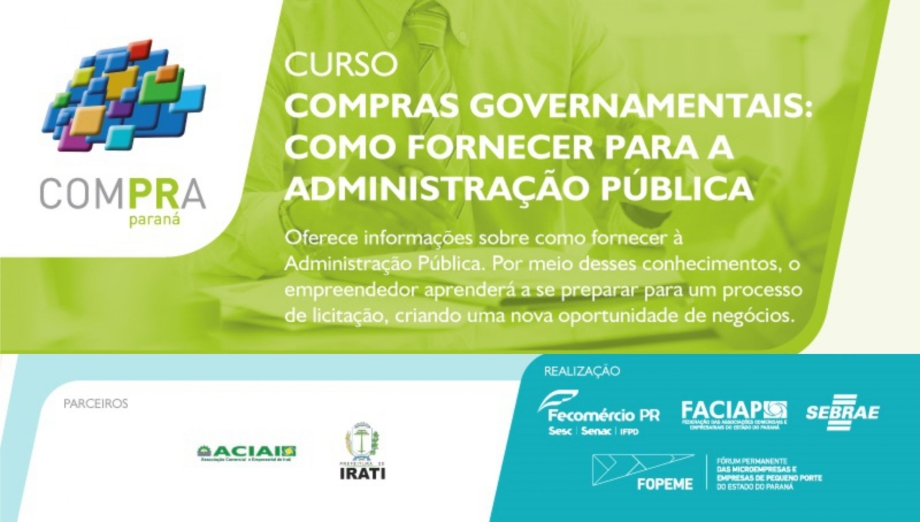 Capacitação para vendas ao setor público será nos dias 03, 04 e 05 de julho