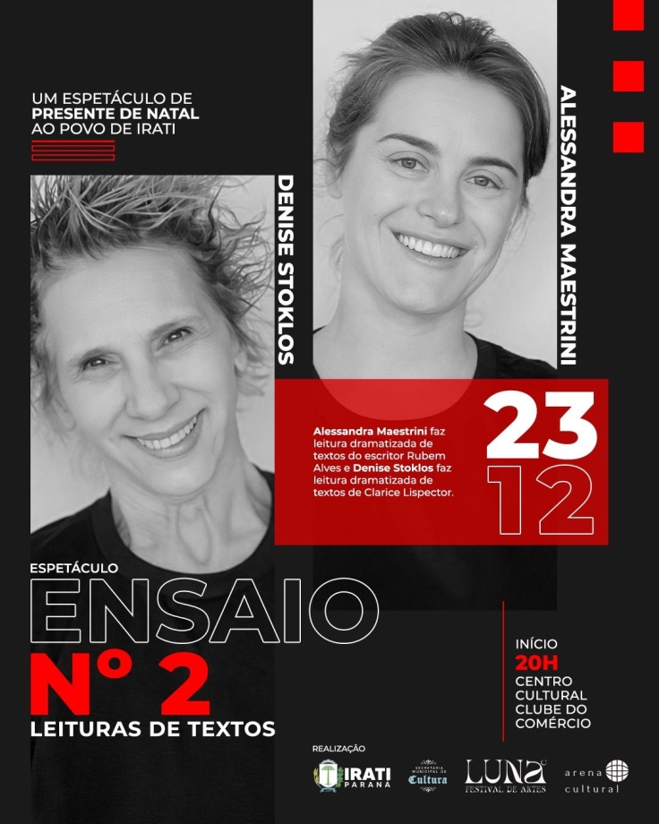 Denise Stoklos e Alessandra Maestrini apresentam espetáculo exclusivo em Irati