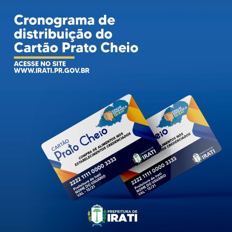 Cartão Prato Cheio começará a ser distribuído na próxima segunda (14)