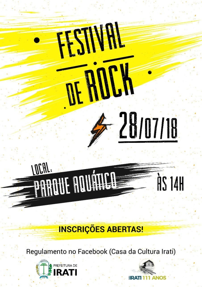 Festival de Bandas de Rock de Irati acontece dia 28