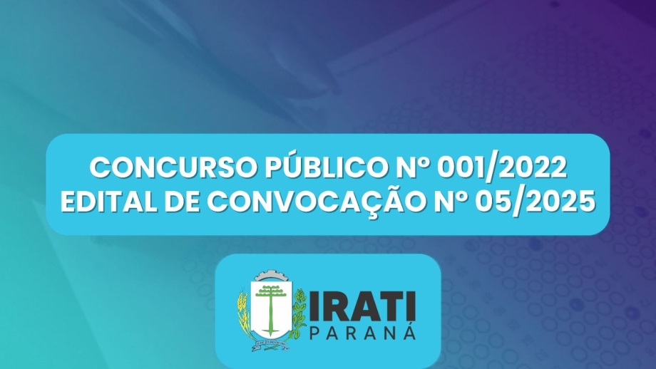 CONCURSO PÚBLICO Nº 001/2022 Edital de Convocação nº 05/2025