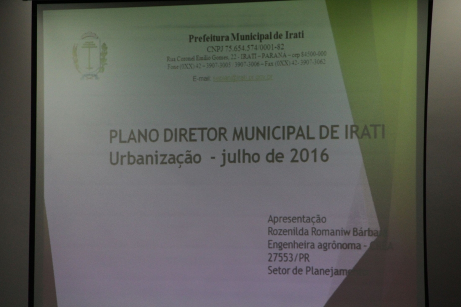 Primeira Audiência Pública para implantação do Plano Diretor Municipal é realizada