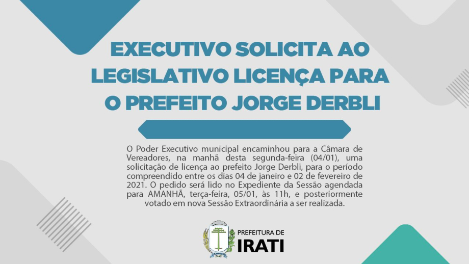Licença - Prefeito Jorge Derbli