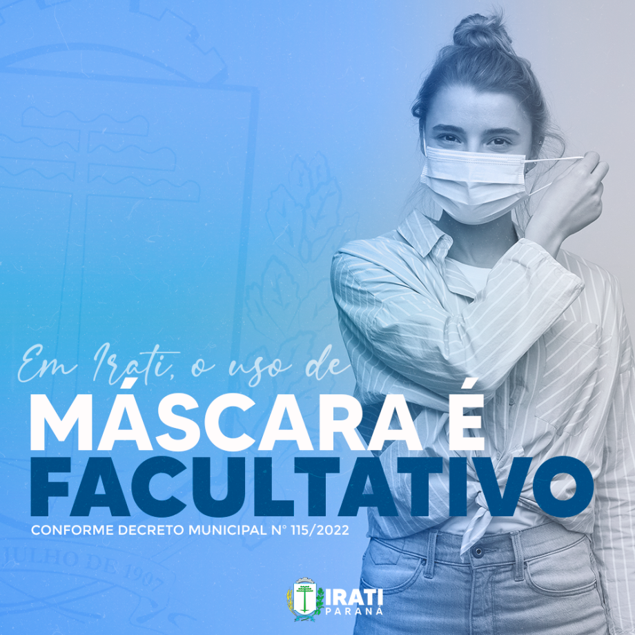 Uso de máscara passa a ser facultativo em Irati, a partir de sexta (11)