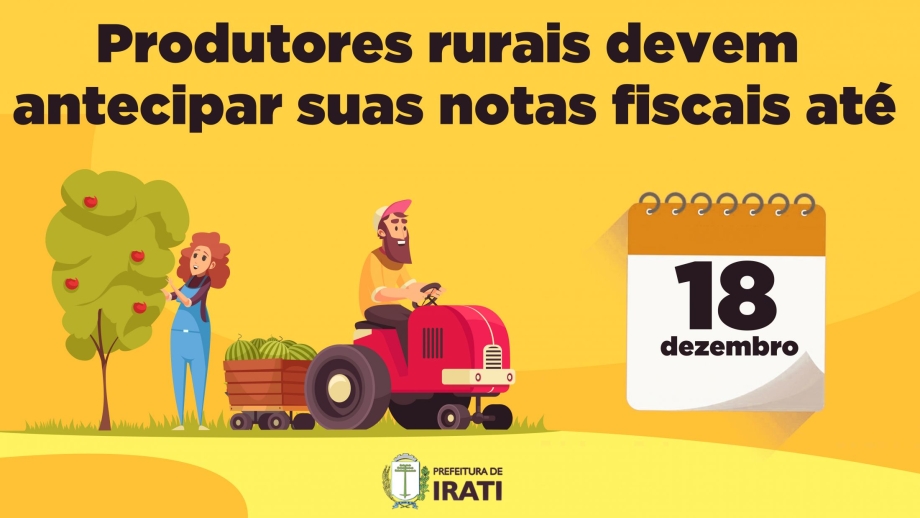 Nota fiscal de Produtor Rural até 18/12