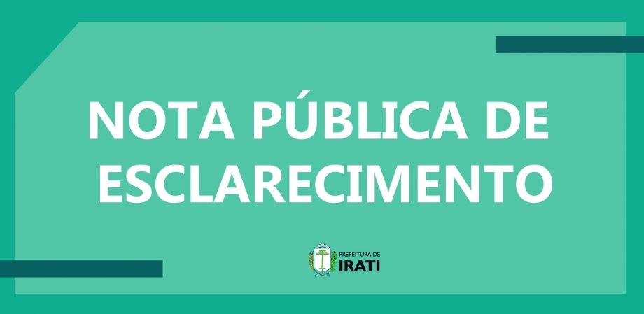 NOTA PÚBLICA DE ESCLARECIMENTO
