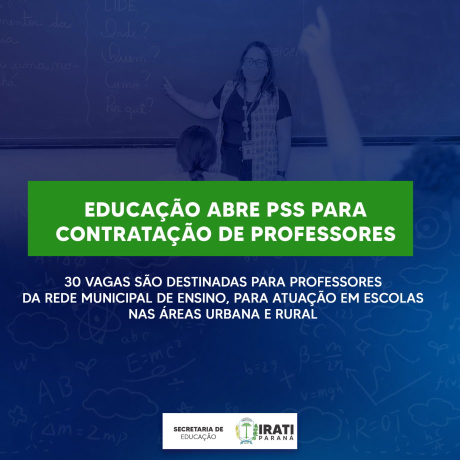Educação abre PSS para contratação de professores