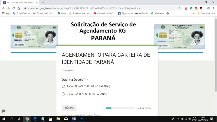 Iratienses são lesados por site falso que diz agendar 2ª via do RG