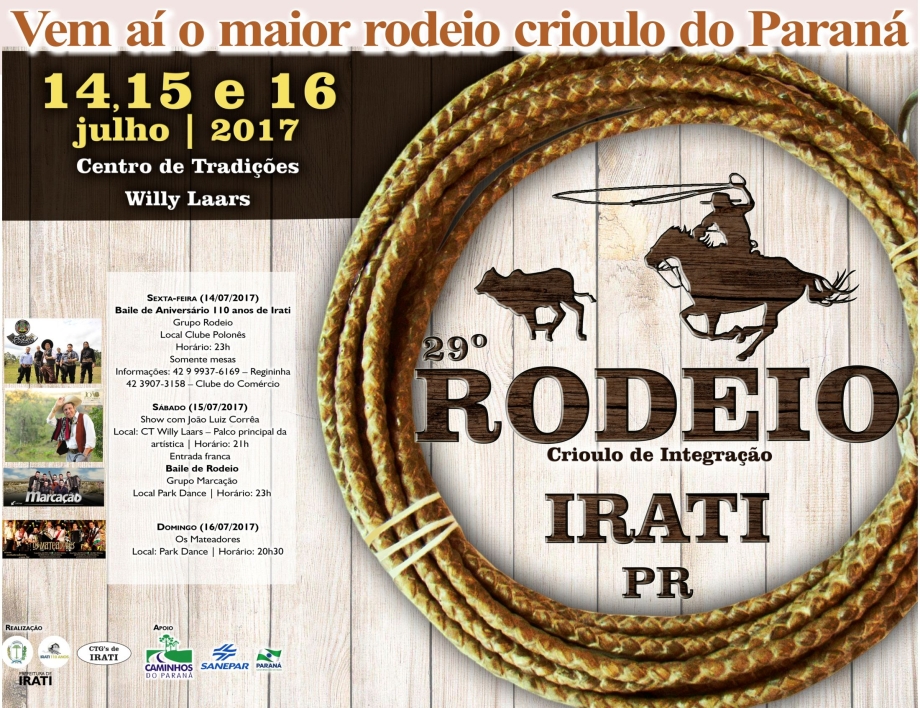 Programação, regulamentos e premiação do Rodeio 2017 estão on-line