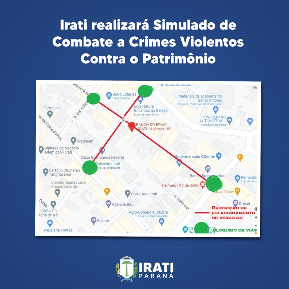 Irati realizará Simulado de Combate a Crimes Violentos Contra o Patrimônio