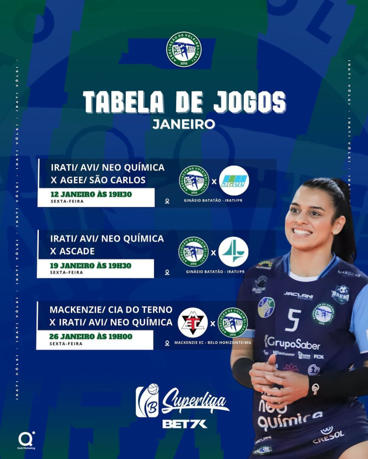 Irati Vôlei estreia na Superliga B de Voleibol nesta sexta