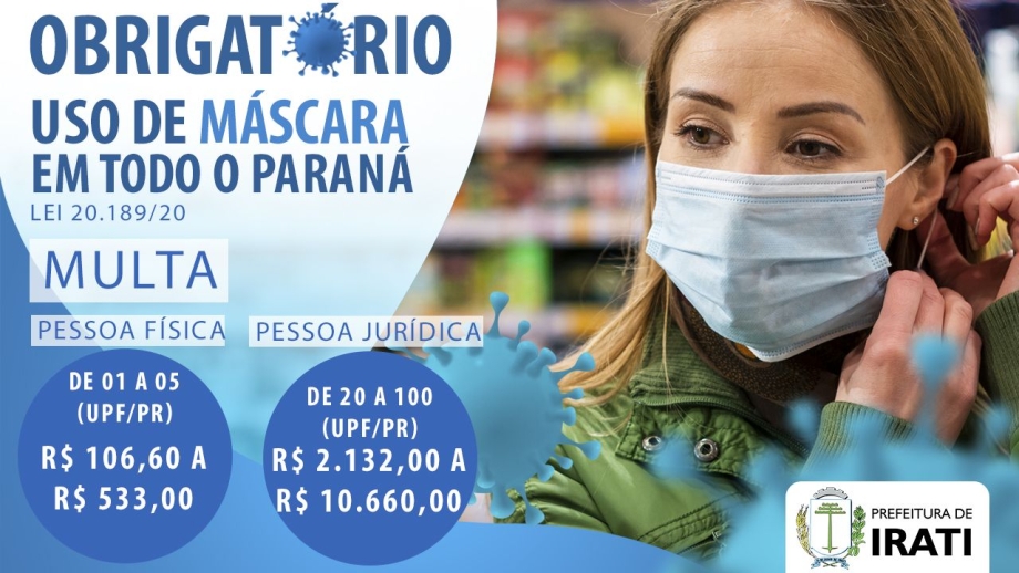 Uso obrigatório de máscaras no Paraná