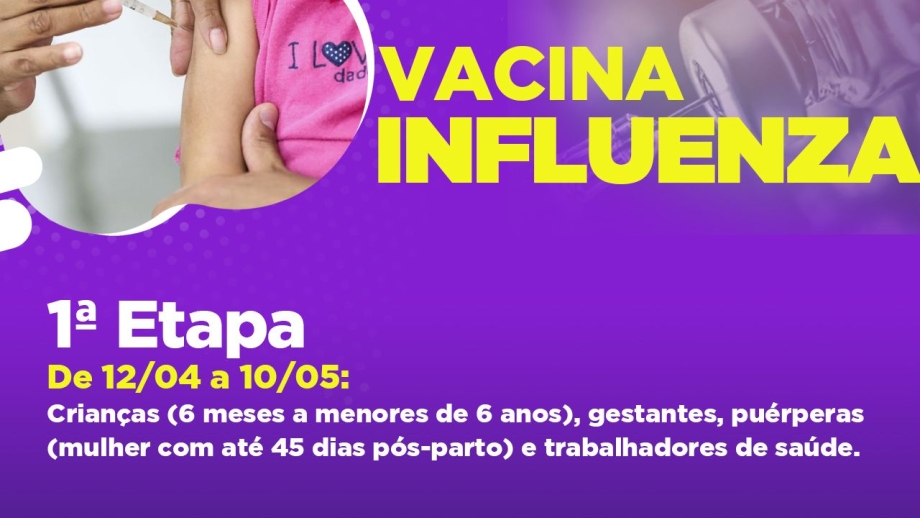 Campanha de vacinação contra a gripe começa segunda (12)