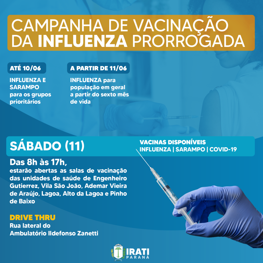 Campanha de vacinação da Influenza e Sarampo prorrogada até sexta (10)