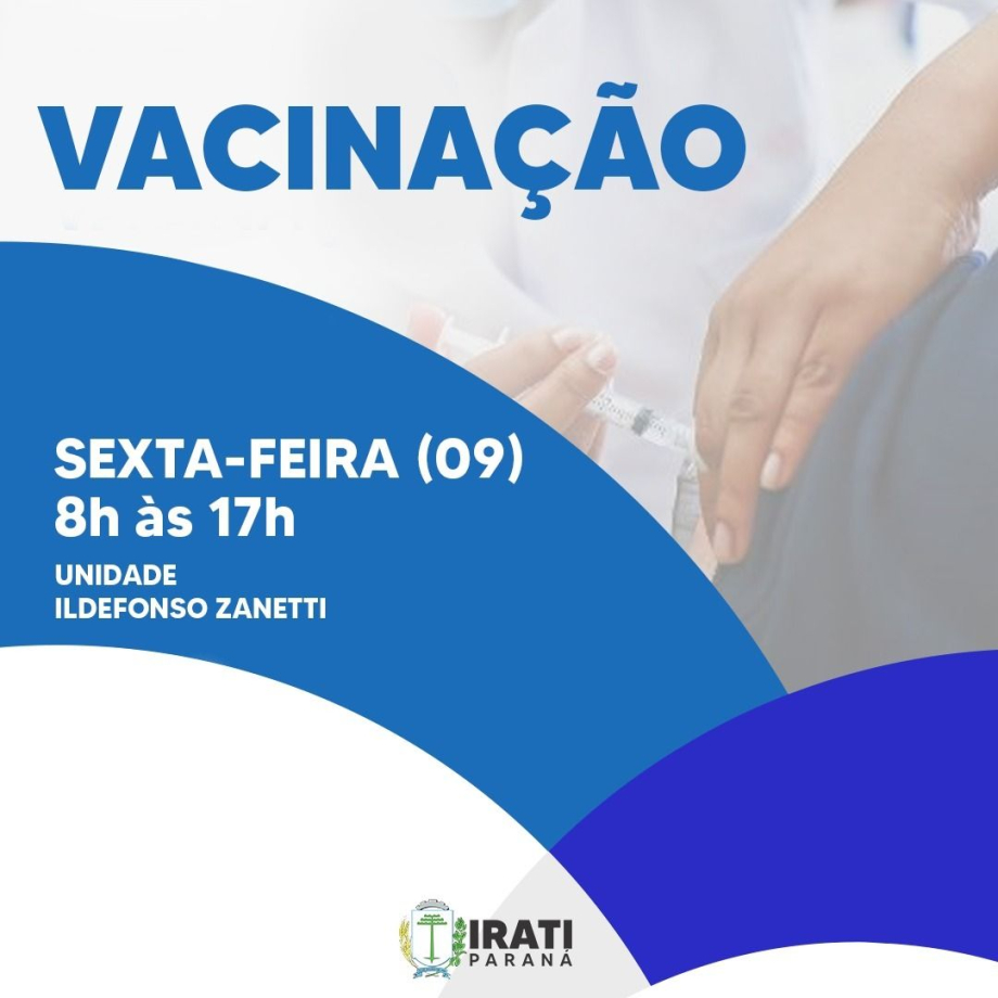 Sala de vacina do Ildefonso Zanetti atenderá na sexta-feira (09)