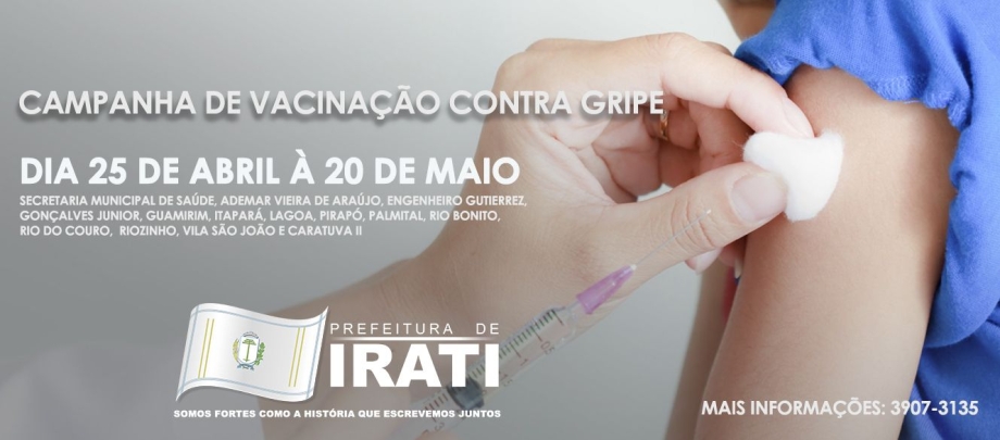 Vacinação contra o vírus da influenza inicia na próxima segunda-feira