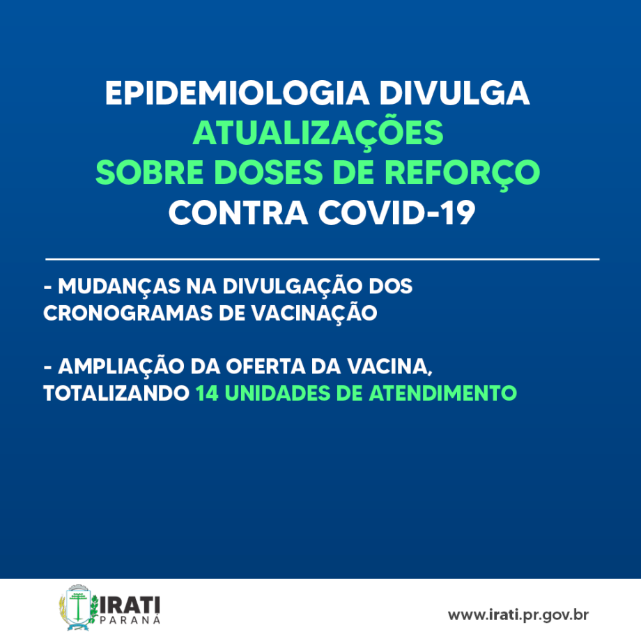 Epidemiologia divulga atualizações sobre doses de reforço contra Covid-19