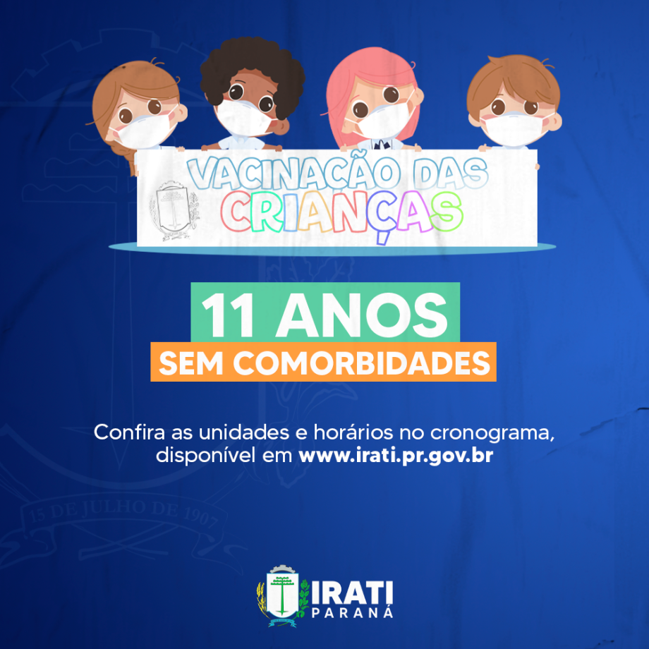 Irati inicia vacinação contra Covid-19 em crianças com 11 anos
