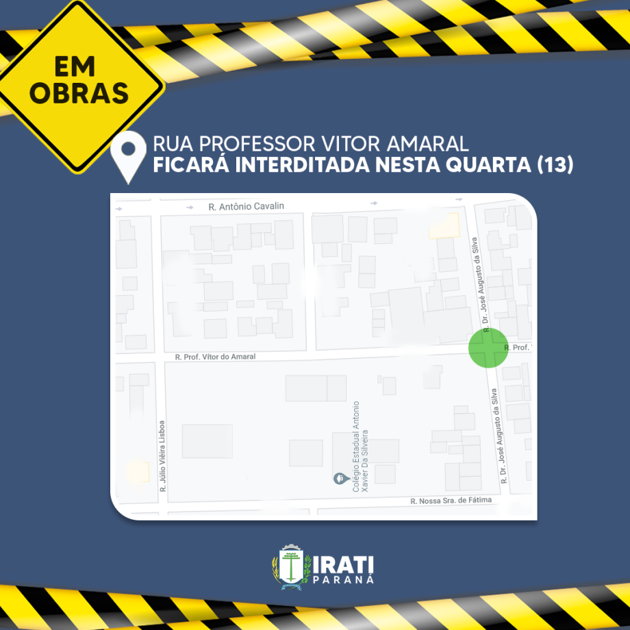 Rua Professor Vitor Amaral ficará interditada nesta quarta (13)