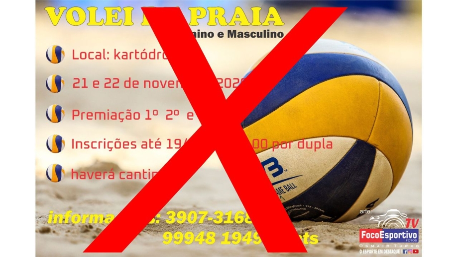Vôlei de Praia suspenso