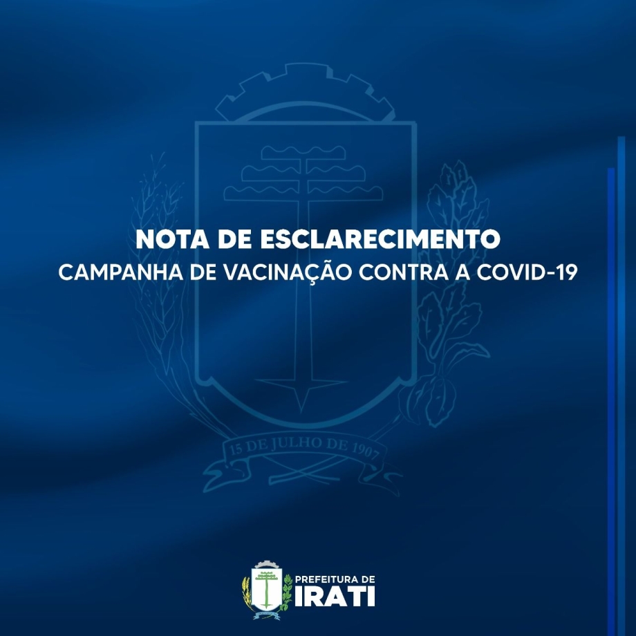 Nota de esclarecimento da Vigilância em Saúde sobre a vacinação da Covid-19