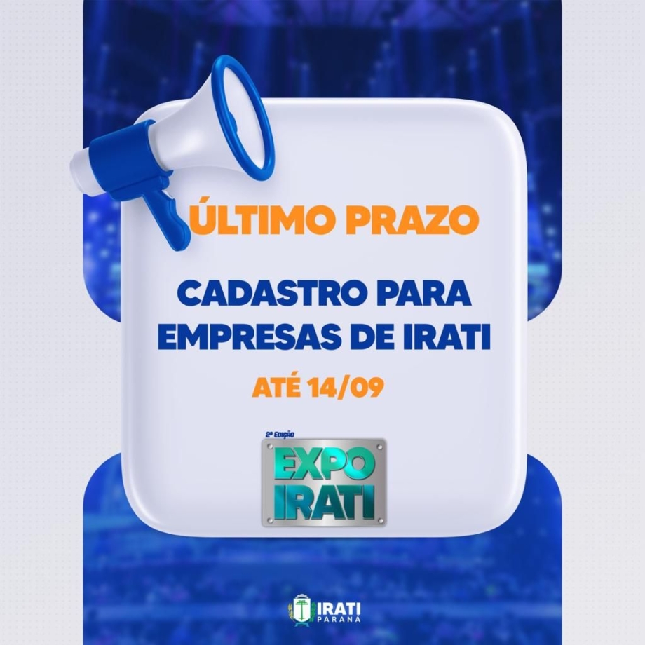 Inscrições para empresas de Irati são prorrogadas até 14 de setembro